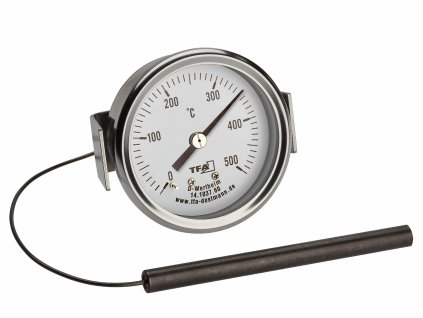 TFA 14.1037.60 | PROFESIONÁLNÍ kapilárový teploměr do trouby 0..+500 °C | nerezový | vestavný průměr 60 mm | kapilára 1500 mm