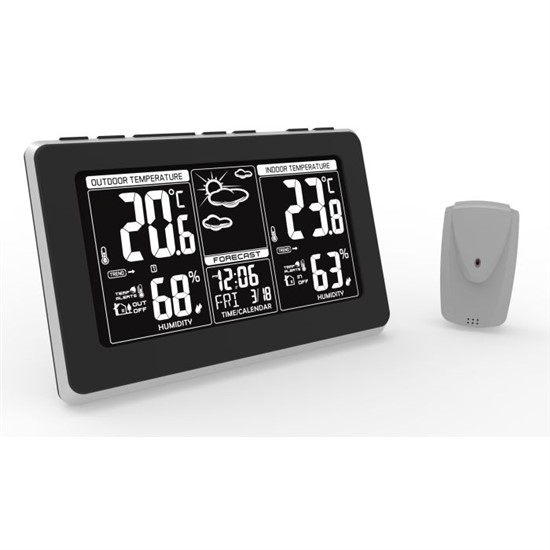 Meteostanica Solight TE82, čierna/strieborna, extra veľký LCD displej
