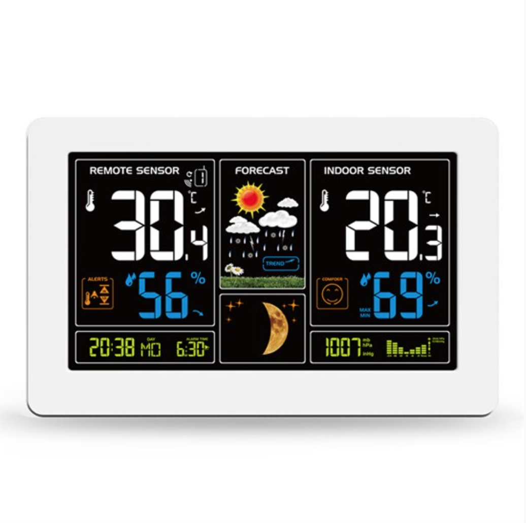 Meteostanica Solight TE81W, biela, extra veľký farebný LCD