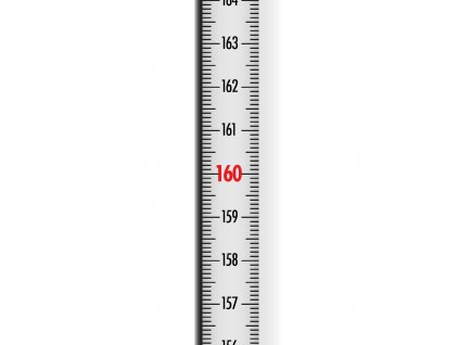 Nalepovací měřítko  5m, bílá ocel, tisk s nulou dole|metr.cz