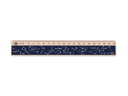 Dřevěné pravítko 20 cm s potiskem Souhvězdí