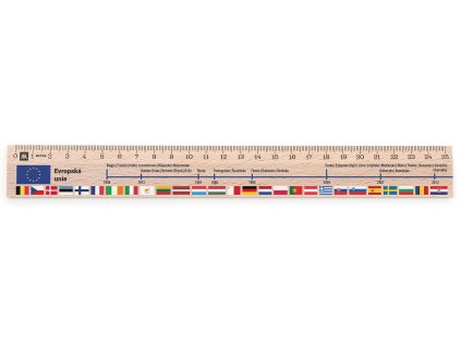 Dřevěné pravítko 25 cm s potiskem Evropská Unie