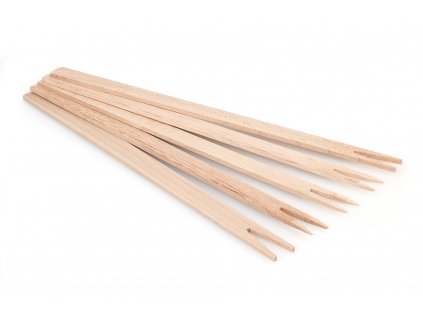 pevné dřevěné vidličky jednorázové, vyrobené z bukového dřeva jako příslušenství ke grilování