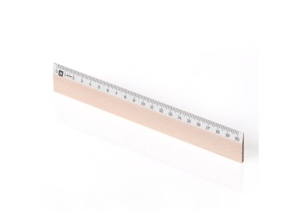 Metrie | Scholar-WSM20 Dřevěné pravítko s černobílou stupnicí | 20 cm