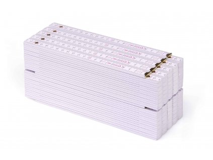 Metrie™, 10 ks, 3m, skládací metr typ Block 73, Bílý, Polyamidové spoje