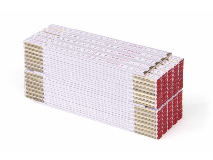 Metrie™, 10 ks, 3m, skládací metr typ Profit 15, Bílý, Ocelové spoje s pružinou