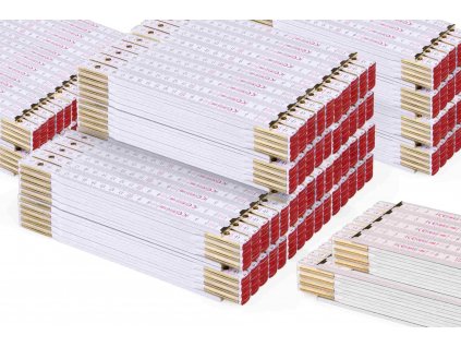 Metrie™, 100 ks, 2m, skládací metr typ Perfekt 10, Bílý, Ocelové spoje