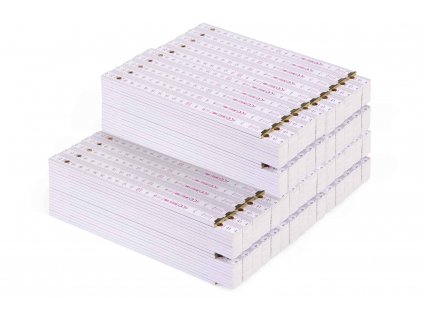 Metrie™, 50 ks, 2m, skládací metr typ Block 52, Bílý, Ocelové spoje