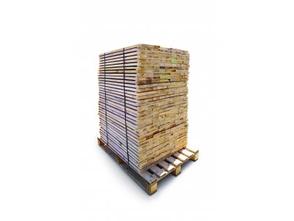 Palivové dřevo bukové, hranoly rovnané na paletě v množství 1prmr