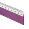 Pravítko Scholar-W20VI, dřevěné 20 cm, fialové – detail konce stupnice s černým tiskem na bílém podkladu.
