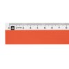 Pravítko Scholar-W20NO, dřevěné 20 cm, oranžové – detail začátku stupnice s černým tiskem na bílém podkladu.