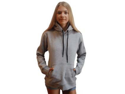 Mikina s kapucňou FIND ME WOMAN Grey - (Veľkosť M, Farba Sivá)