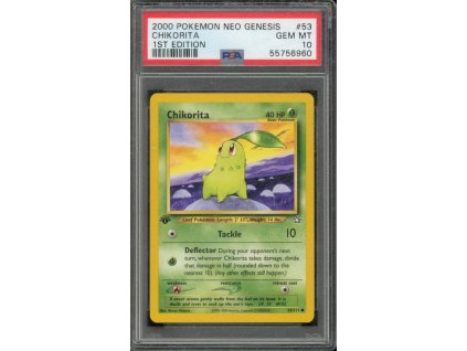 Pokemon Chikorita #53 - Neo Genesis 1. Edition PSA 10 | mewtwo.eu
