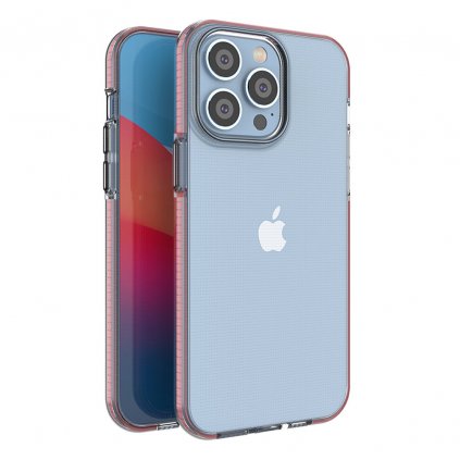 Silikónový kryt Spring Case pre iPhone 14 Pro Max s rámčekom svetlo ružový