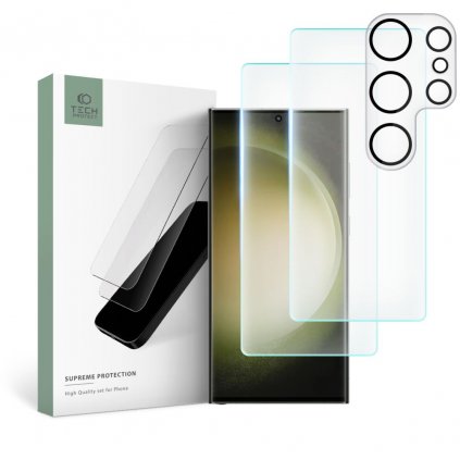 Najvyššia súprava Tech-protect Samsung Galaxy S23 Ultra Clear [BALENIE 2+1]