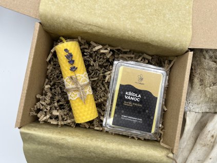 Vonný vosk a svíčka ze včelího vosku - krajka