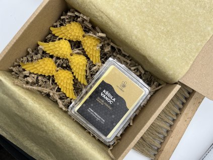 Vonný vosk a andělská křídla v dárkové krabičce