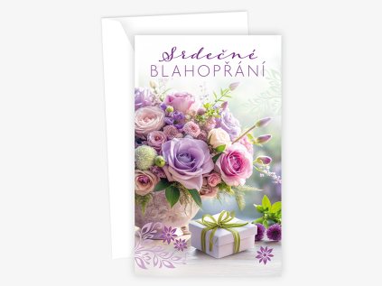 Blahopřání srdečné s kapsou na peníze E 01-680