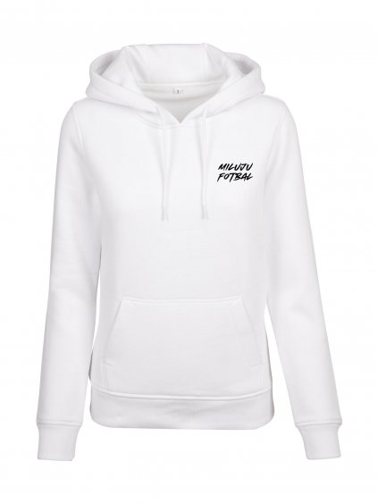MF 0019 Dámská mikina MILUJU FOTBAL logo bílá