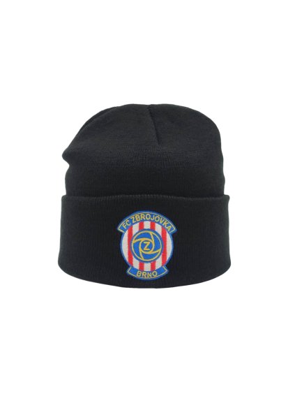 Zimní čepice s výšivkou v designu Zbrojovka Brno