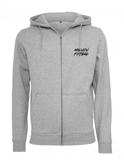MF 0014 Mikina MILUJU FOTBAL logo šedá