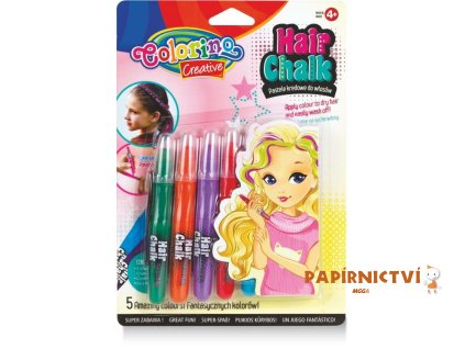 11508 barevne kridy na vlasy 5 barev