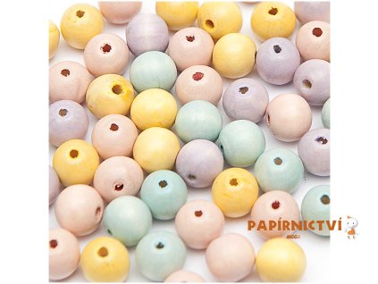 13815 drevene koralky mix pastel 14mm