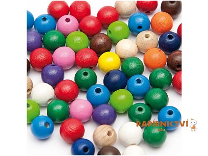 13824 drevene koralky mix barev 10mm
