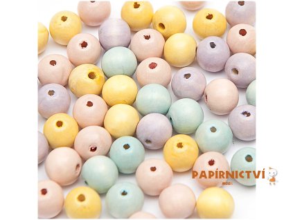 13827 drevene koralky mix pastel 8mm
