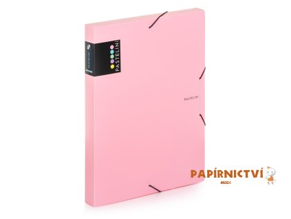 Krabice PP s gumou A4 PASTELINI růžová 2-576