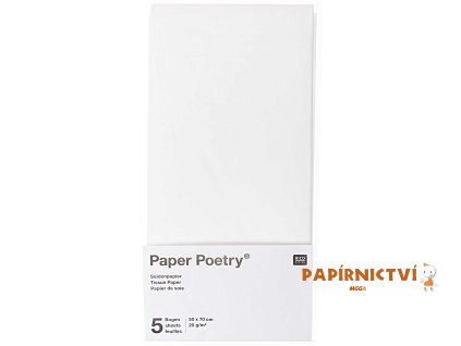 2145 hedvabny papir 50x70cm 5ks bily