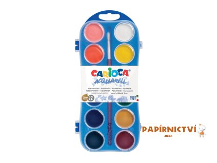 23877 42400 carioca watercolors plastic case 12 pcs
