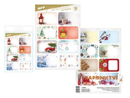 Samolepky na dárky vánoční 16ks 1240859