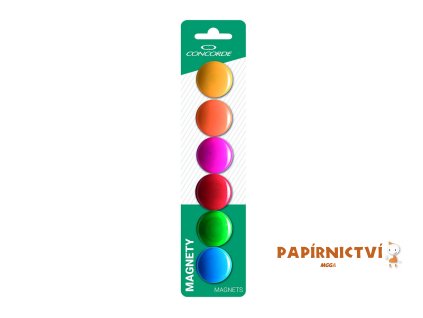29295 3 magnety concorde barevne 30mm 6 ks blistr a65541
