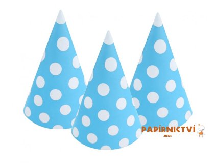 33576 cepicka papirova modra s puntiky 6ks