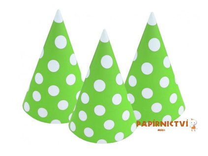 33582 cepicka papirova zelena s puntikem 6ks
