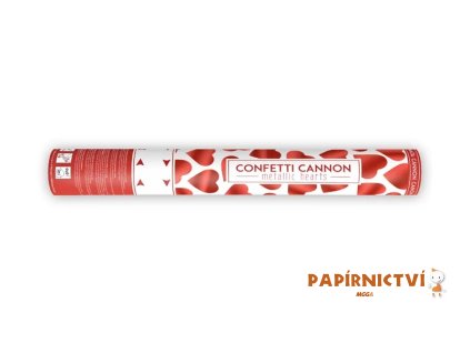 36127 konfety vystrelovaci 40cm srdicka cervena