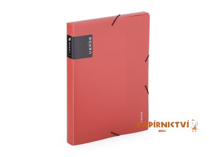 Krabice PP s gumou A4 VERDE cihlová 2-860