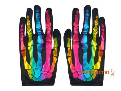 Rukavice kostra 22cm barevné 1042566