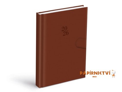 Diář 2026 D801 PU brown s magnetem 7781458