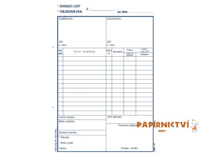 8385 dodaci list objednavka a5 ncr 17