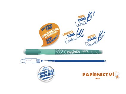 9753 gumovaci pero carioca oops zelene