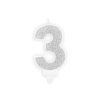 38629 narozeninova svicka cislo 3 stribrna 7cm