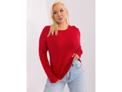 pol pl Hurt Czerwony gladki sweter plus size z wiskoza 404787 1