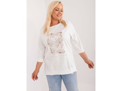 pol pl Hurtownia online Ecru bluzka plus size z naszywkami 408073 6