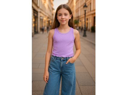 Dievčenský crop top, ktorý sa ľahko kombinuje 👗fialový