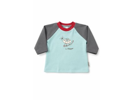 Detské tyrkysové tričko s dlhým rukávom a UFO motívom