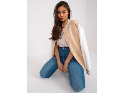 Dámska bomberka Minorka v športovom štýle s kontrastnými rukávmi