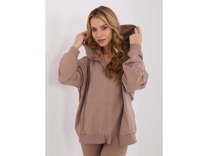 Dámska oversize mikina na zips s kapucňou v casual štýle