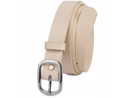 Dámsky kožený opasok Beltimore so striebornou prackou – detail spracovania